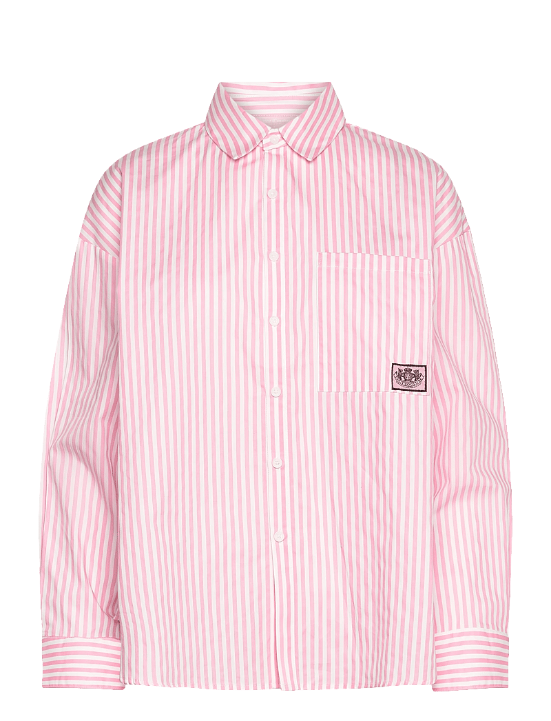 Juicy Couture - STRIPE DOG CREST BADGE SHIRT - pinstripe pink - 1
