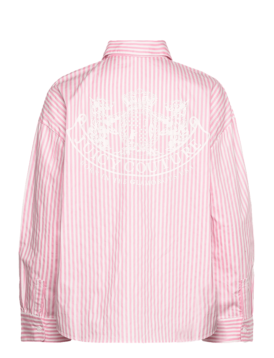 Juicy Couture - STRIPE DOG CREST BADGE SHIRT - langærmede skjorter - pinstripe pink - 2