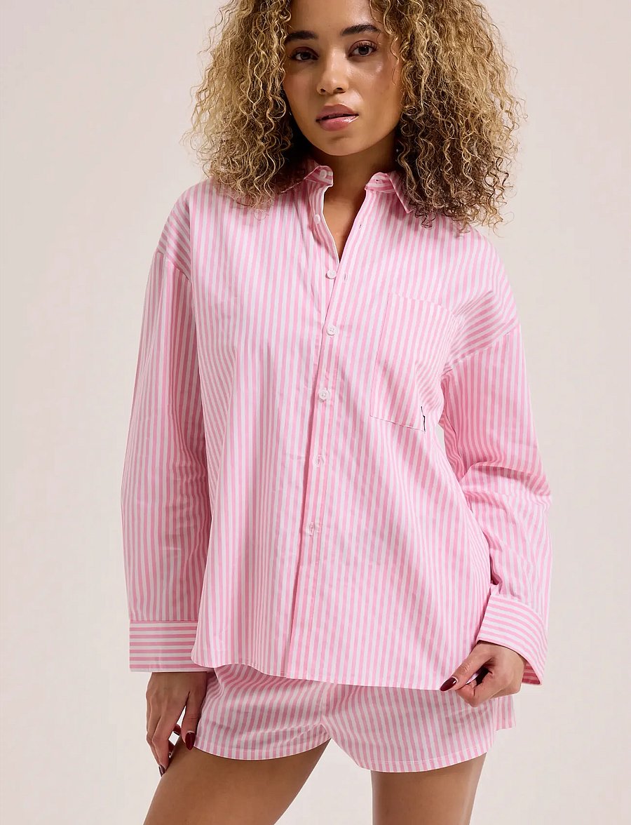 Juicy Couture - STRIPE DOG CREST BADGE SHIRT - langærmede skjorter - pinstripe pink - 3