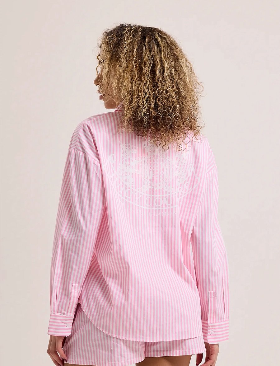 Juicy Couture - STRIPE DOG CREST BADGE SHIRT - langærmede skjorter - pinstripe pink - 4