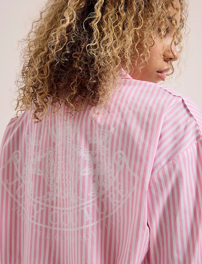 Juicy Couture - STRIPE DOG CREST BADGE SHIRT - pinstripe pink - 5