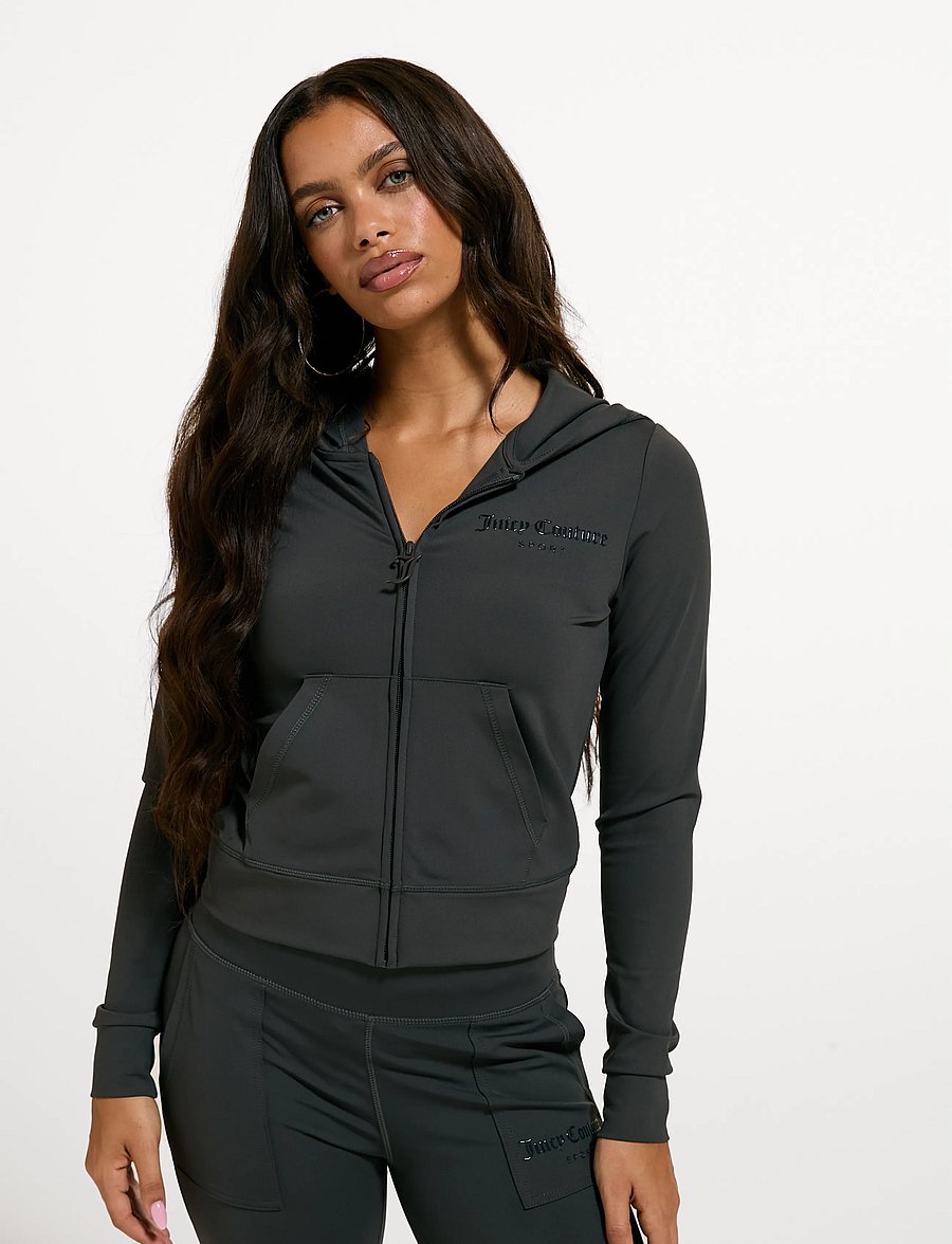 Juicy Couture - ACTIVEWEAR ENNIS HOODIE - sweatshirts - raven - 0