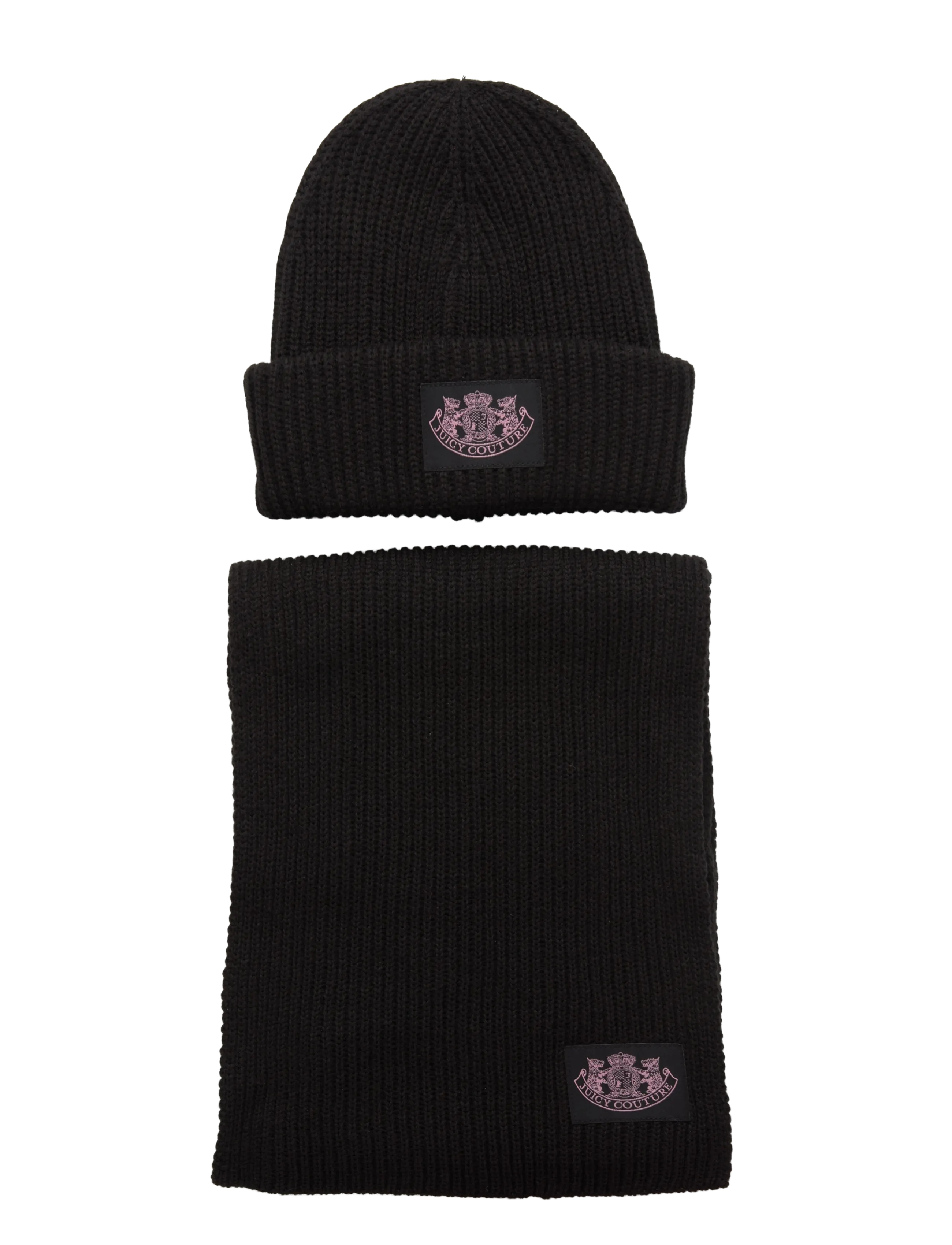 Juicy Couture CHEETAH CREST SCARF / BEANIE SET - Transitional Layering - BLACK / black