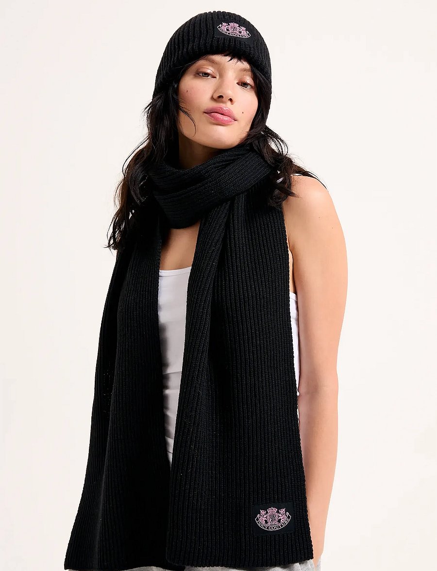 Juicy Couture - CHEETAH CREST SCARF / BEANIE SET - talvesallid - black - 0