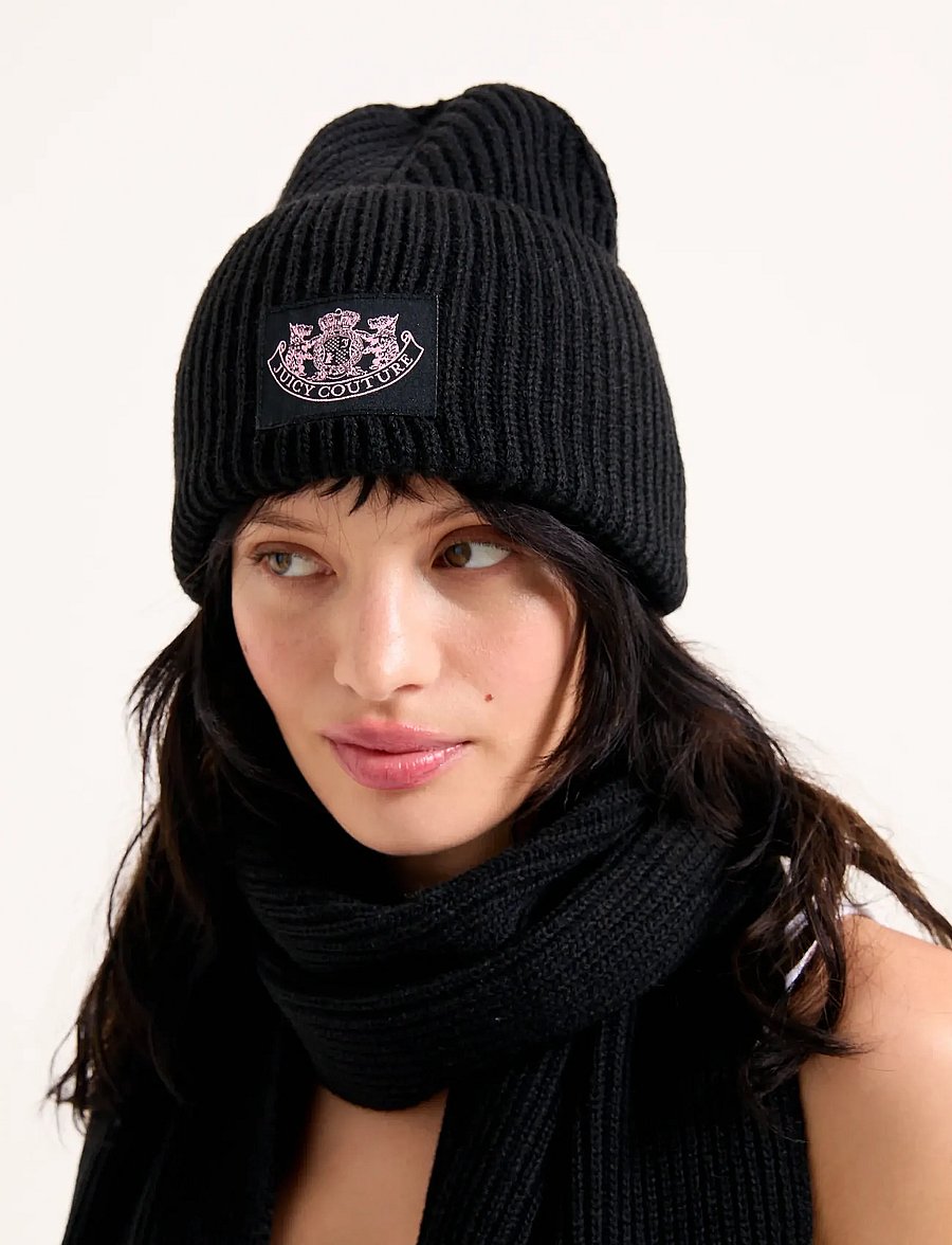 Juicy Couture - CHEETAH CREST SCARF / BEANIE SET - talvesallid - black - 5
