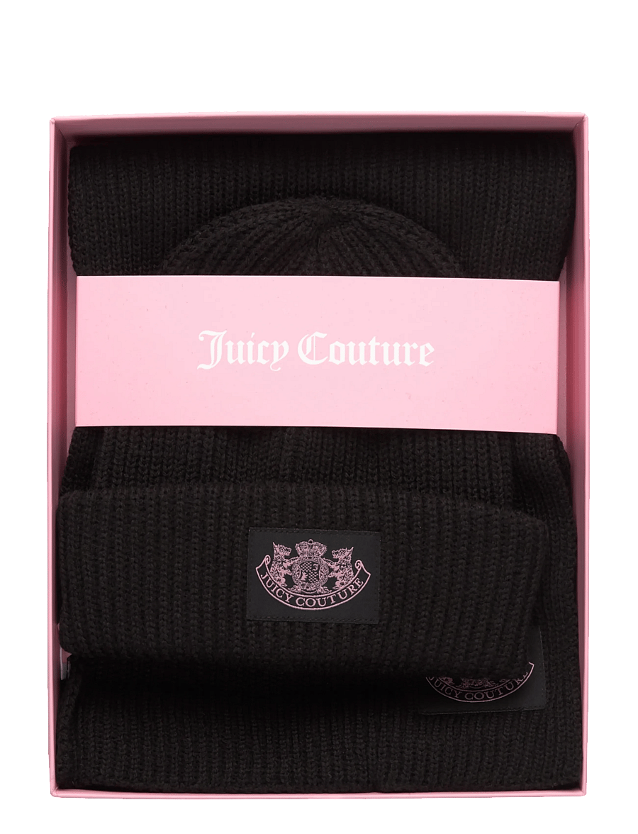 Juicy Couture - CHEETAH CREST SCARF / BEANIE SET - talvesallid - black - 4