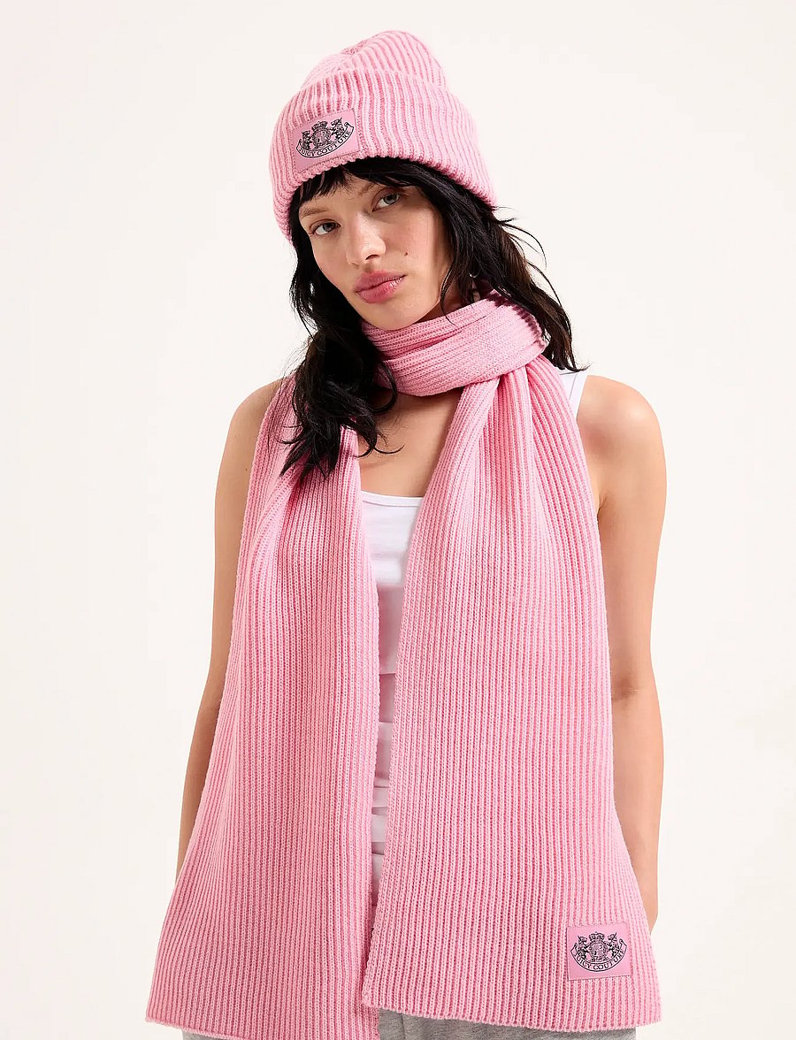 Juicy Couture - CHEETAH CREST SCARF / BEANIE SET - talvesallid - juicy pink - 0