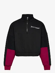 Juicy Couture - Boxy Crop Quarter Zip Funnel - sweatshirts - black - 0