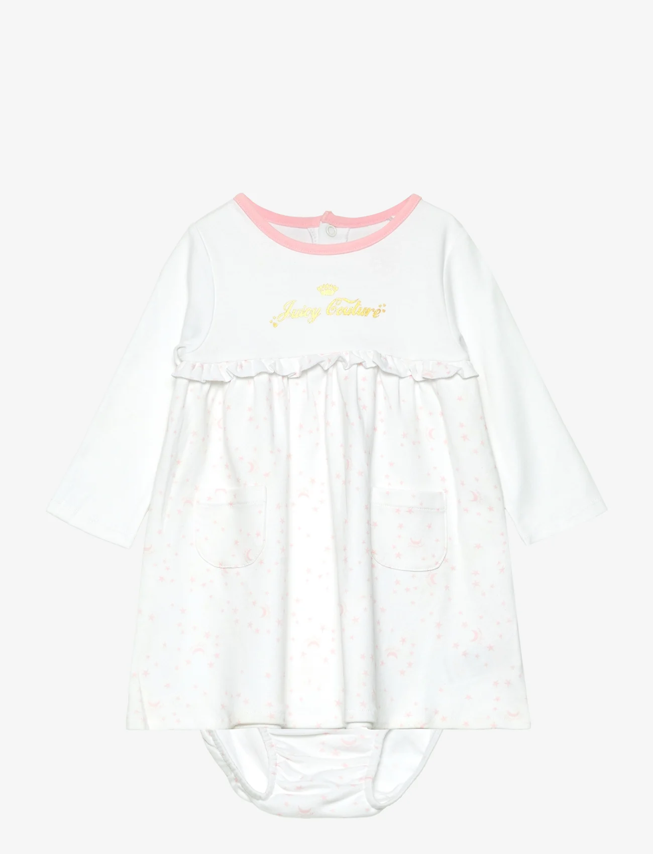 Juicy Couture - Juicy Frill Dress - long-sleeved baby dresses - snow white - 0