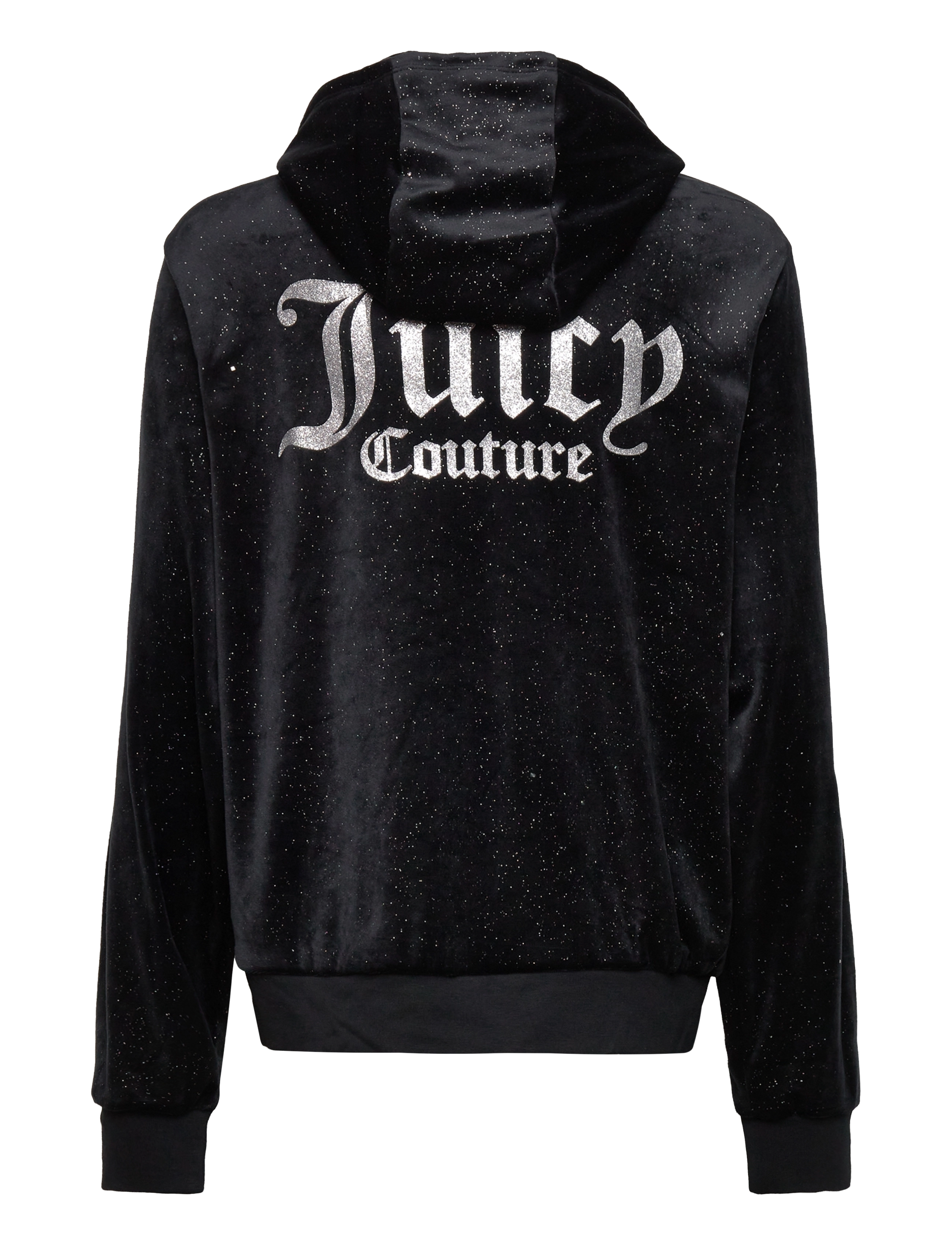 Juicy Couture - Glitter Velour Zip Through Hoodie - black - 1