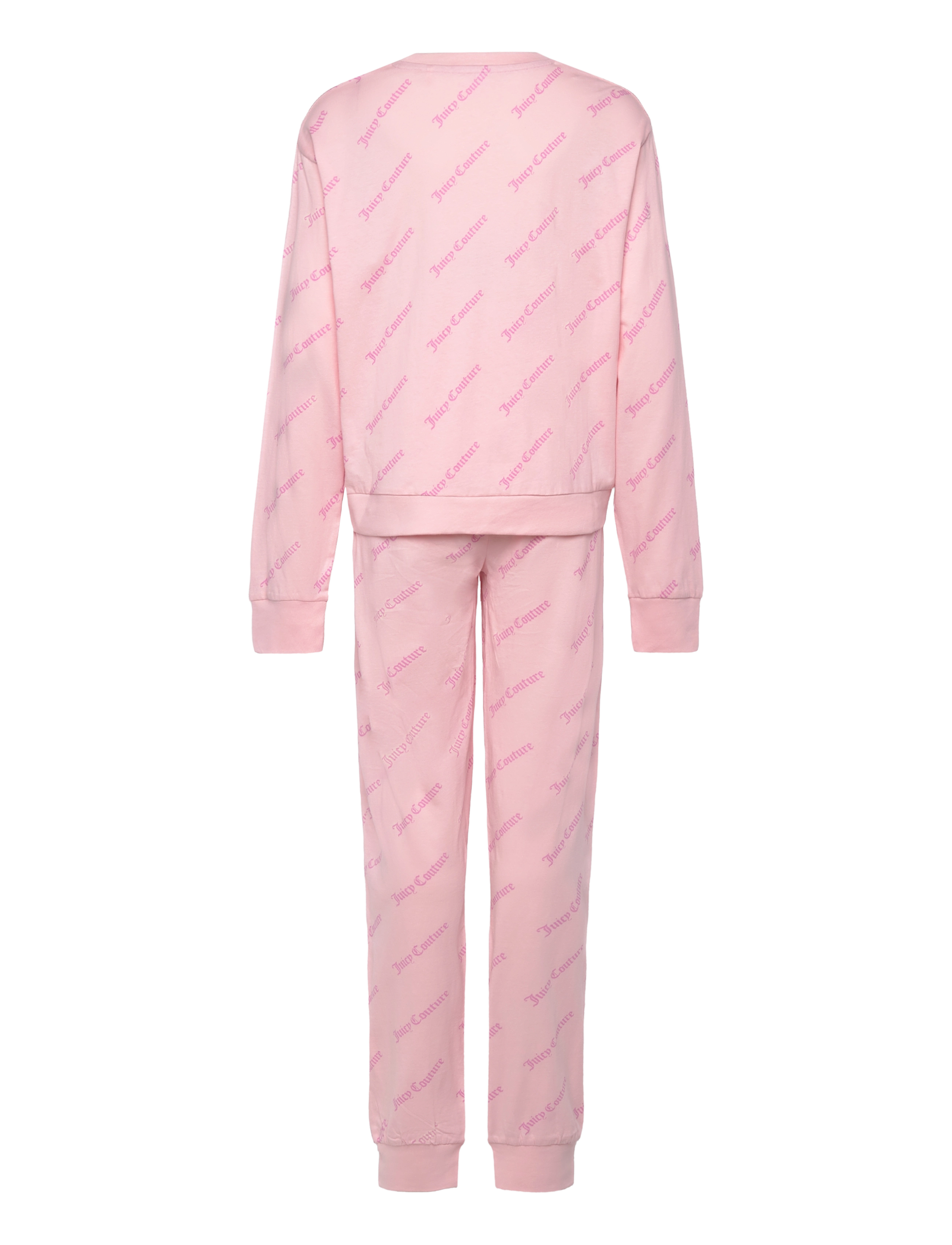 Juicy Couture - Juicy AOP Crew Jersey Lounge Set - almond blossom - 1