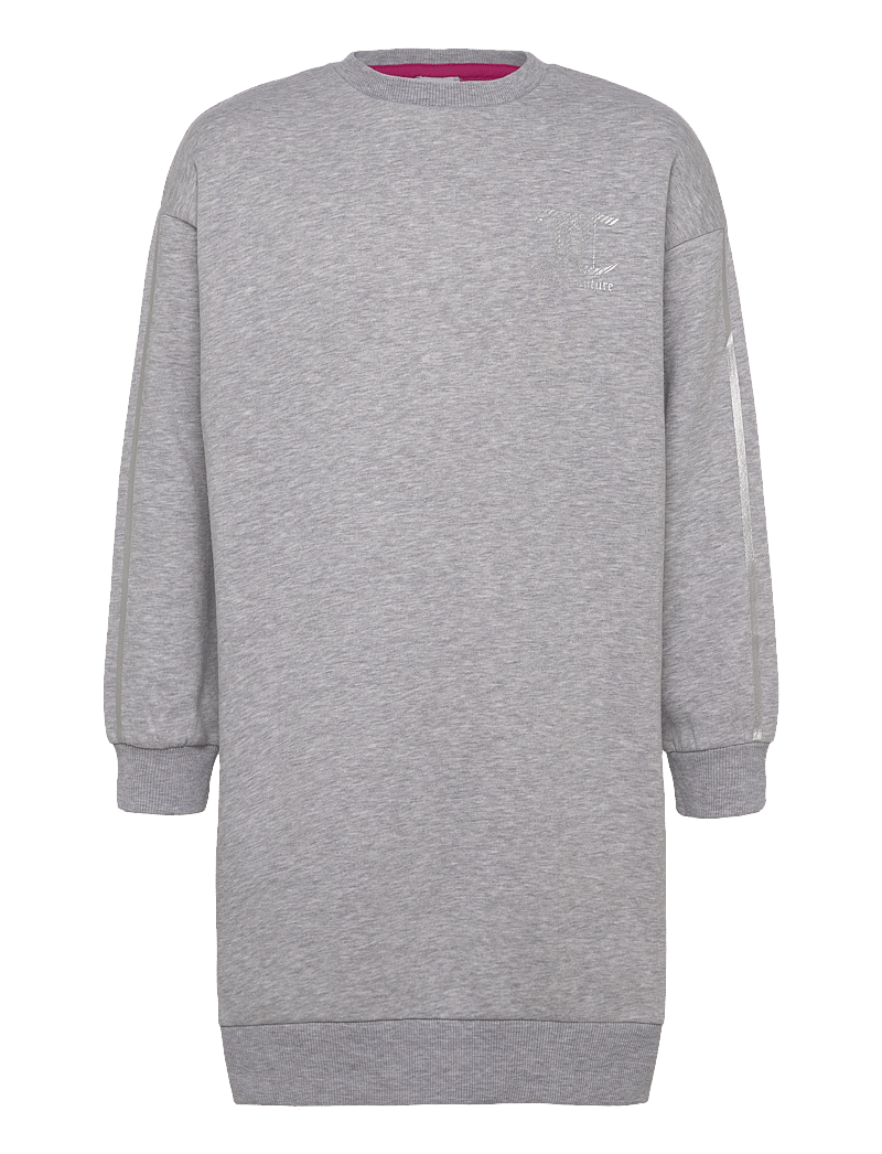 Juicy Couture - Juicy Stripe Crew Dress BB - langärmelige freizeitkleider - pearl grey marl - 0