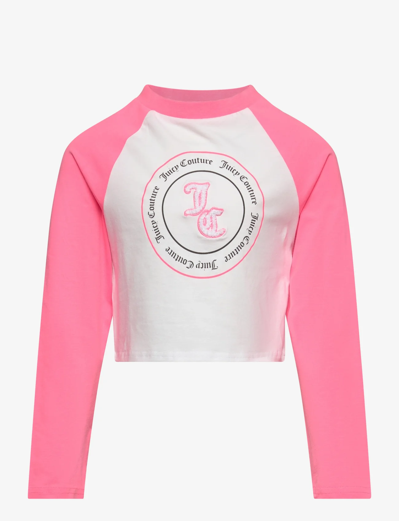 Juicy Couture - Raglan Colour Block LS Tee - langermede t-skjorter - summer neon pink - 0