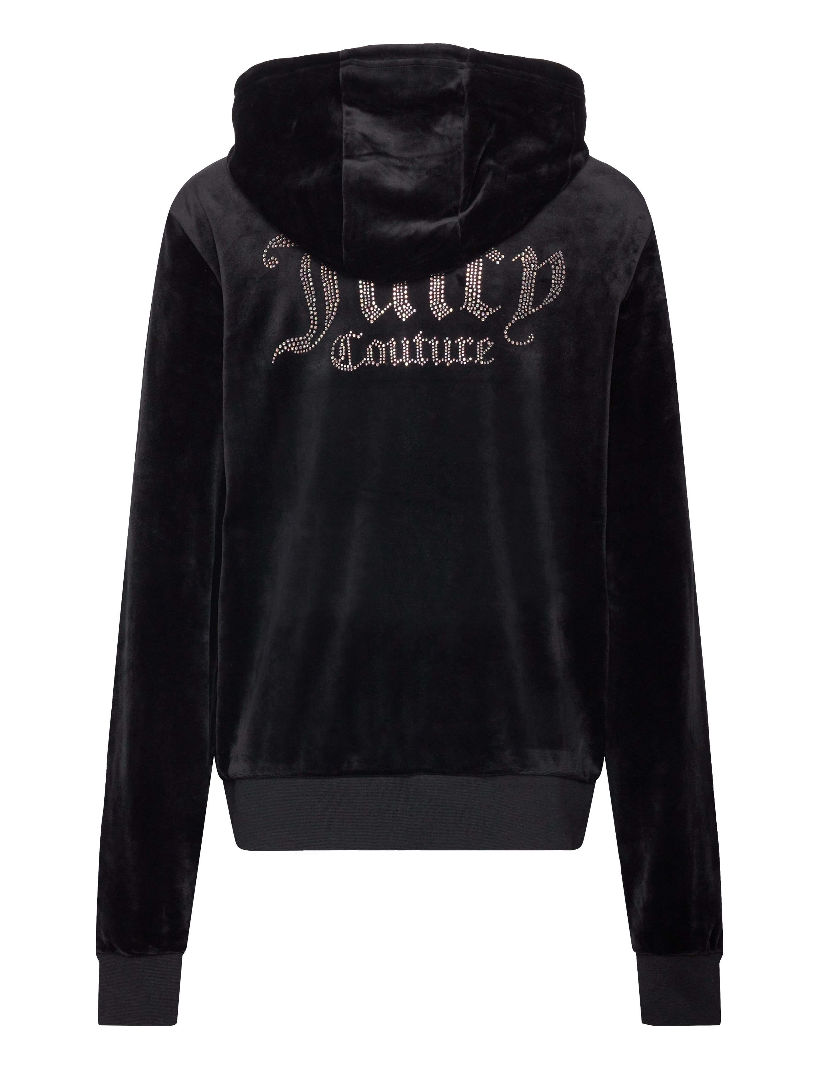 Juicy Couture - Diamante Velour Zip Thru Hoodie - jet black - 1