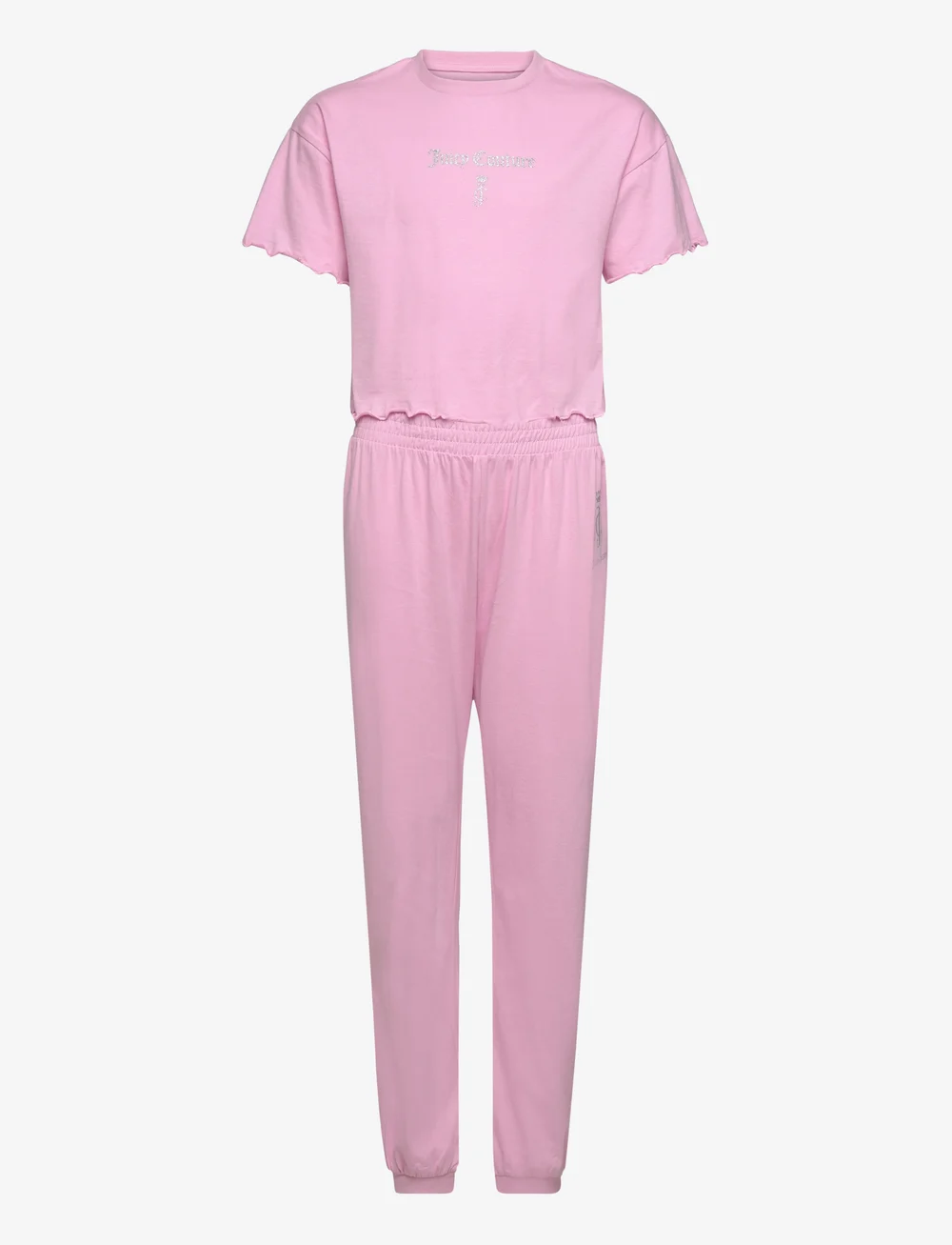 Juicy Couture Marl Lounge Ss Crop Top And Cuff Jogger Sets with short sleeved t shirt Boozt