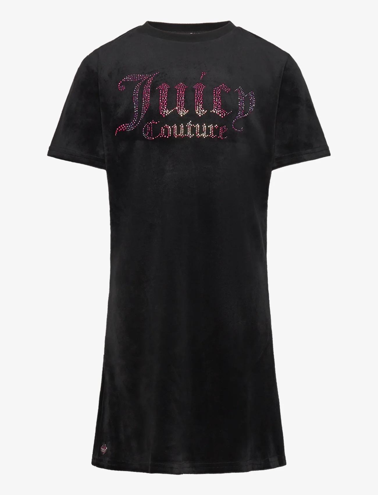 Juicy Couture - Luxe Diamante Fitted SS Tee Dress - short-sleeved casual dresses - jet black - 0