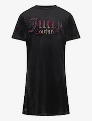 Juicy Couture - Luxe Diamante Fitted SS Tee Dress - short-sleeved casual dresses - jet black - 0