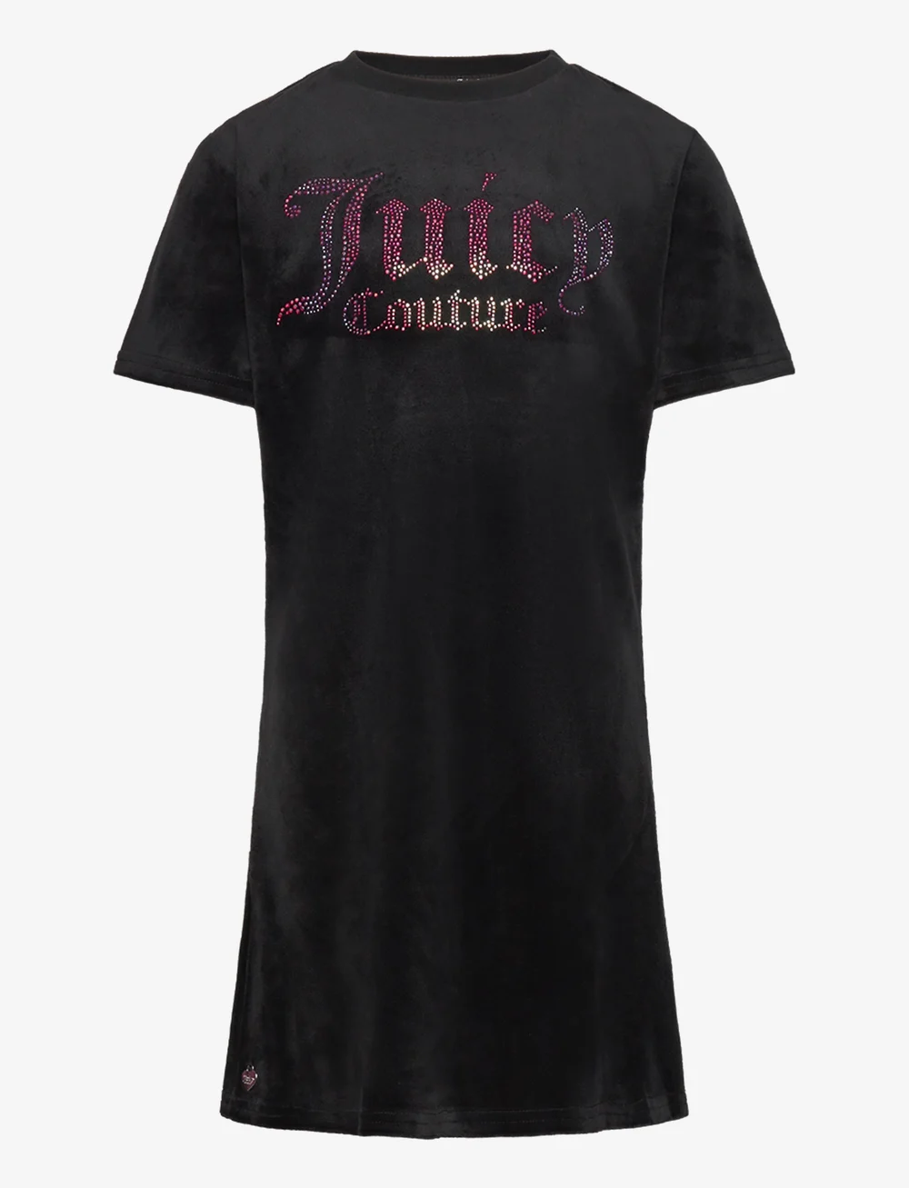 Juicy Couture - Luxe Diamante Fitted SS Tee Dress - kortärmade vardagsklänningar - jet black - 0