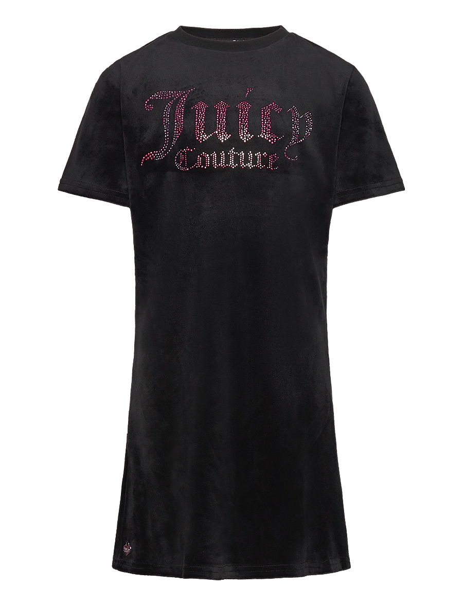 Juicy Couture - Luxe Diamante Fitted SS Tee Dress - robes décontractées à manches courtes - jet black - 0
