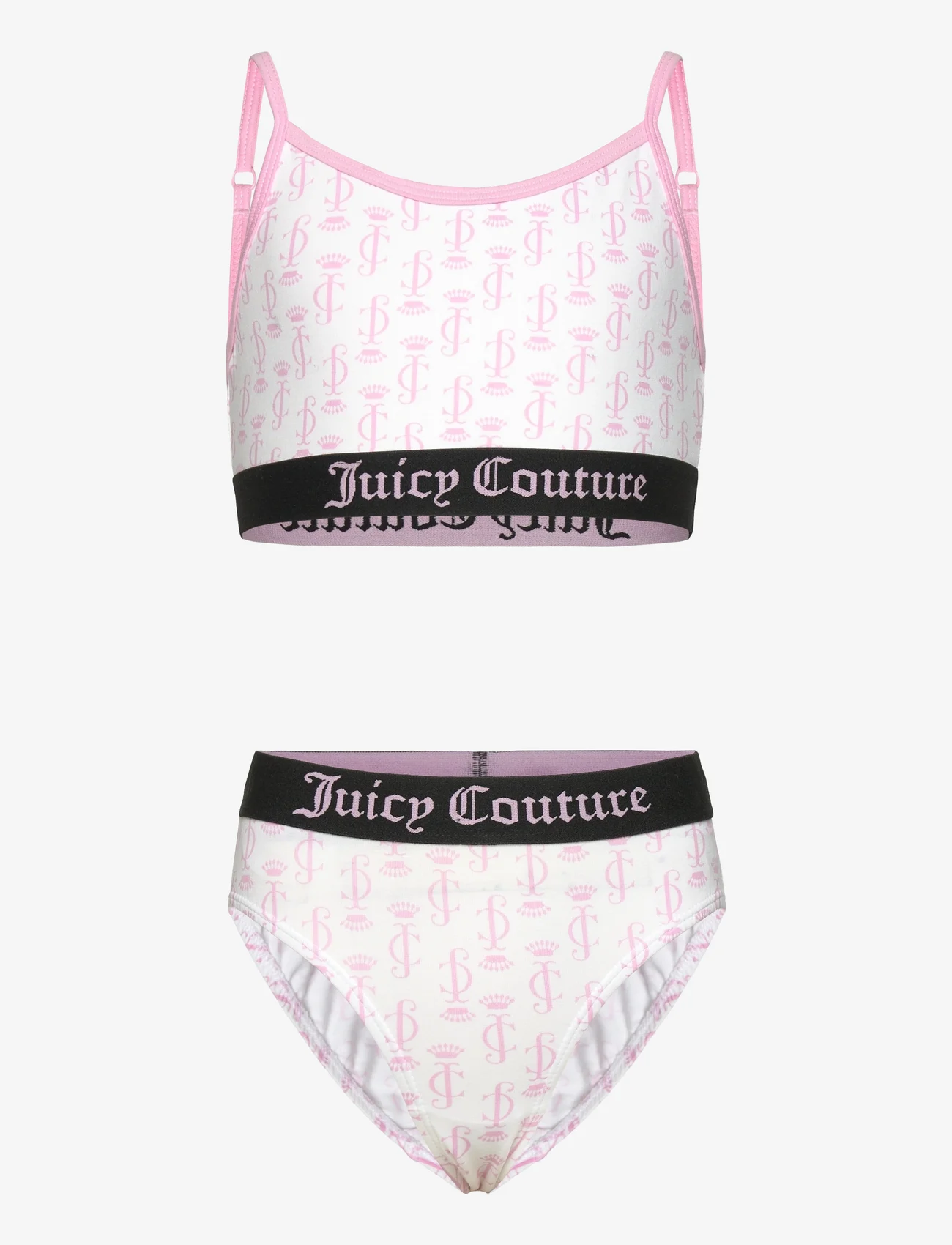 Juicy Couture - Juicy AOP Bralette and Bikini Brief Set Hanging - gode sommertilbud - bright white - 0