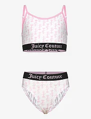 Juicy Couture - Juicy AOP Bralette and Bikini Brief Set Hanging - sommerkupp - bright white - 0