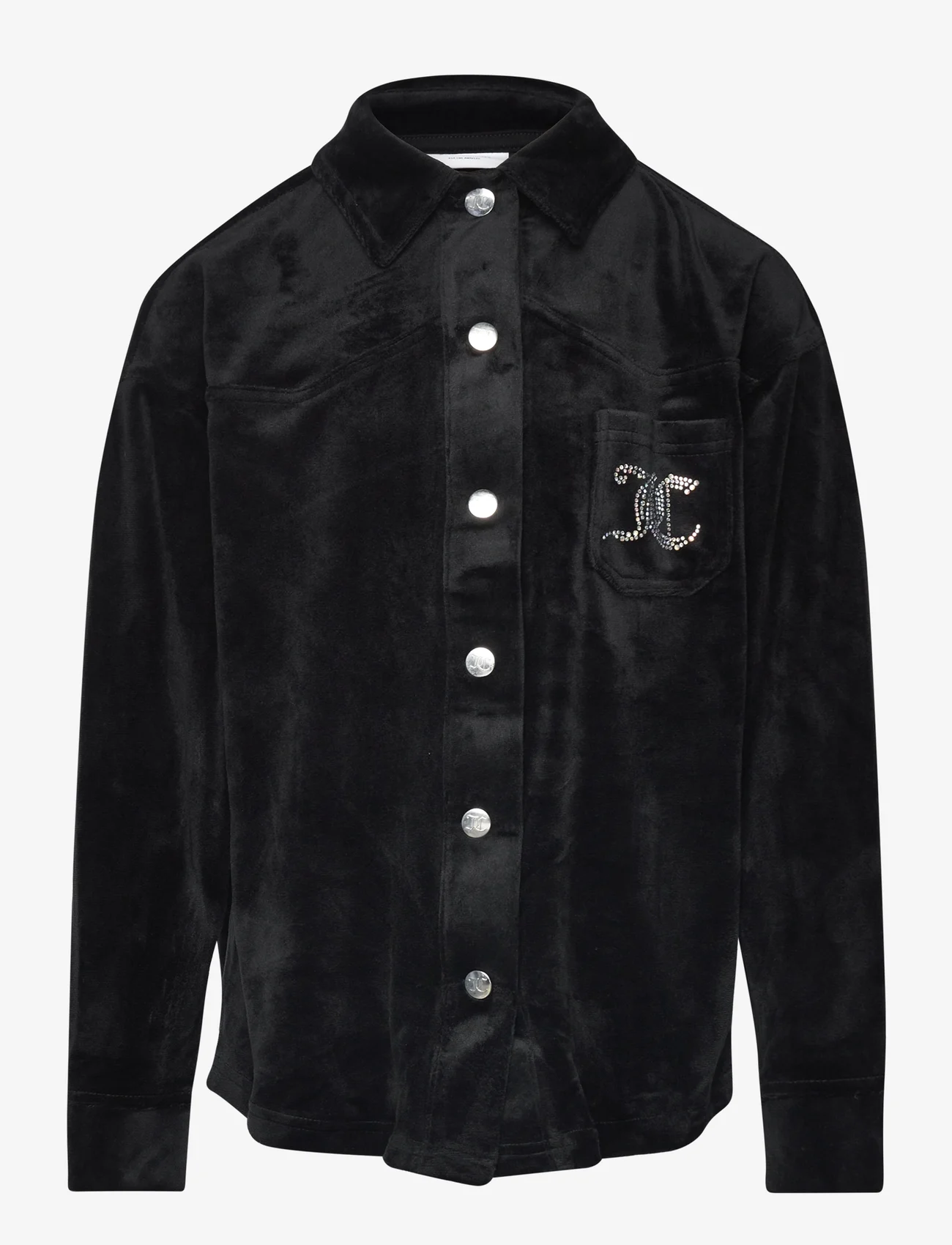 Juicy Couture - Diamante Velour Overshirt - overshirts - jet black - 0
