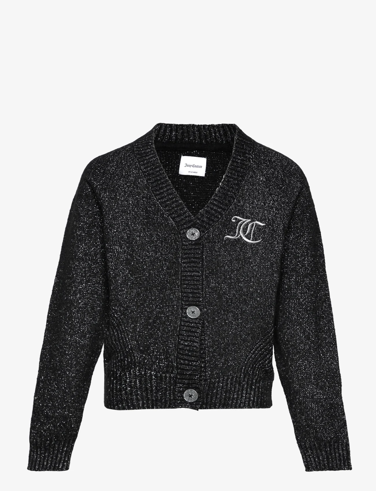 Juicy Couture - Fluffy Knit Metallic Cardigan - koftor - black - 0