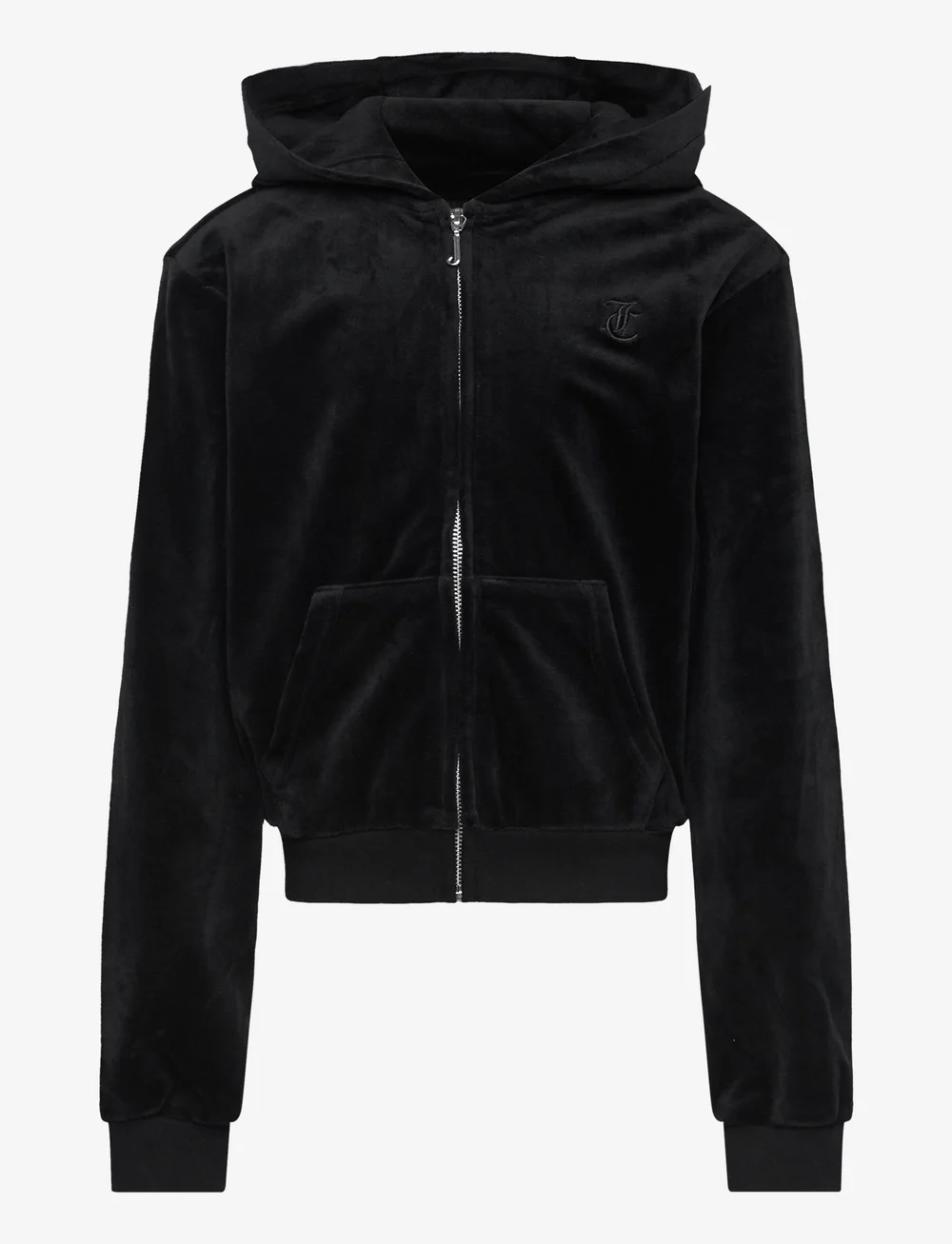 Juicy Couture - Tonal Embro Velour Zip Thru Hoodie - kapuzenpullover - jet black - 0