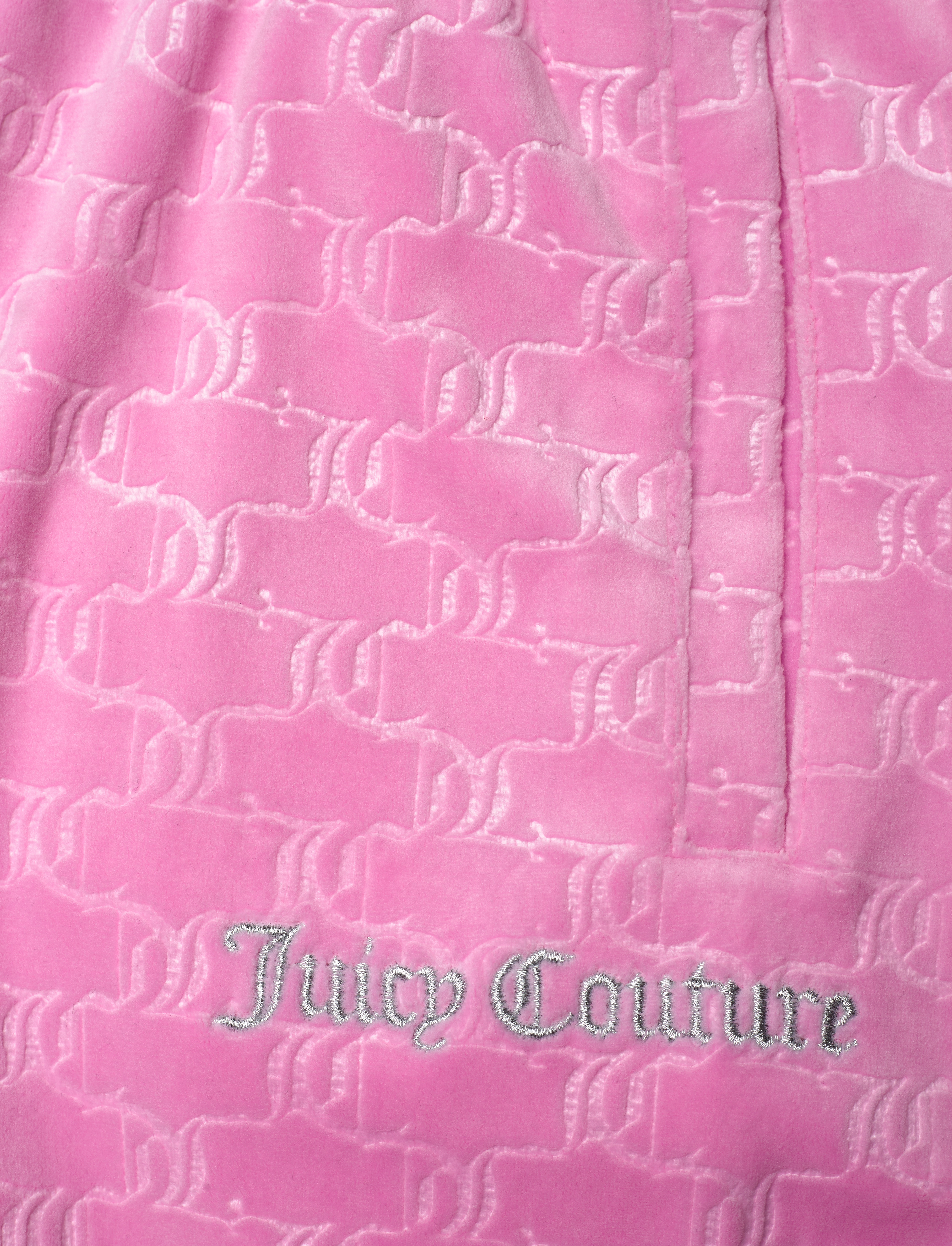 Juicy Couture - Luxe Embossed Velour Loose Jogs - fuchsia pink - 2