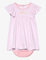 Juicy Couture - JC AOP Dress & Knicker & Bow Set - kurzärmelige babykleider - bright white - 0