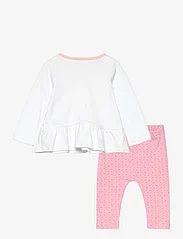 Juicy Couture - LS Ruffle Tee & Legging & Bib Set - sett med langermede t-skjorter - bright white - 1