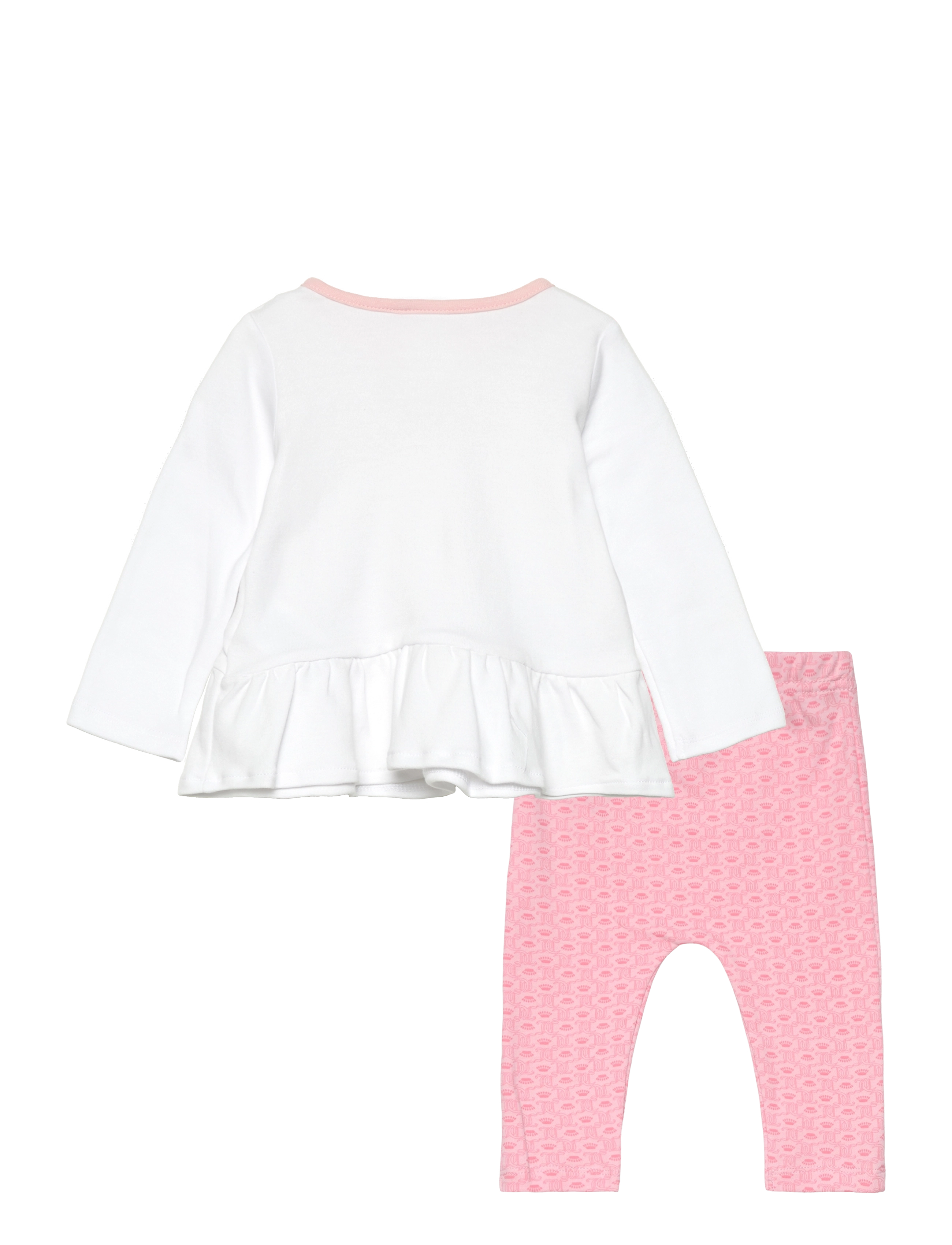 Juicy Couture - LS Ruffle Tee & Legging & Bib Set - bright white - 1