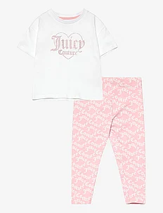 Glitter Print Tee and Juicy AOP Legging Set, Juicy Couture