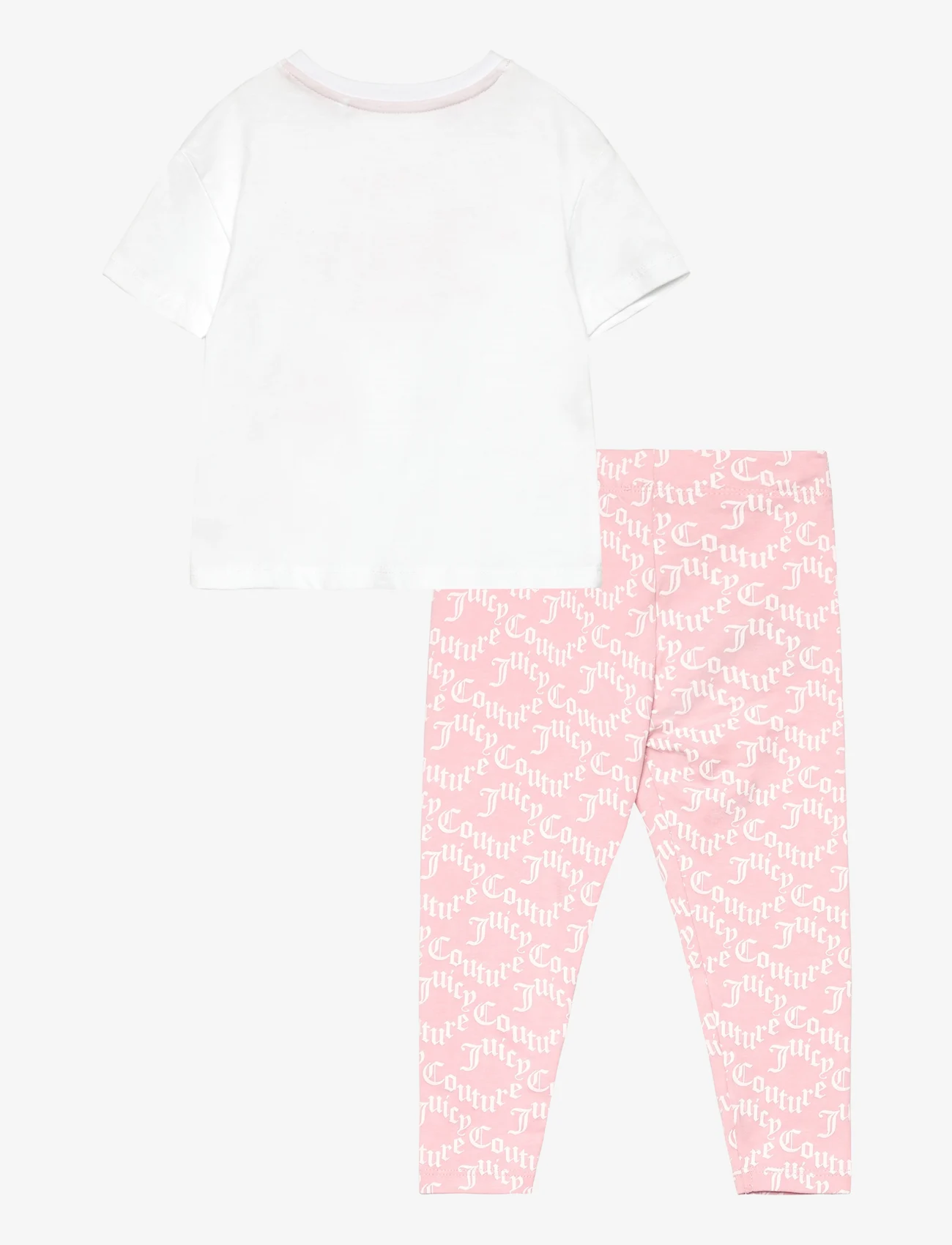 Juicy Couture - Glitter Print Tee and Juicy AOP Legging Set - sett med kortermede t-skjorter - bright white - 1