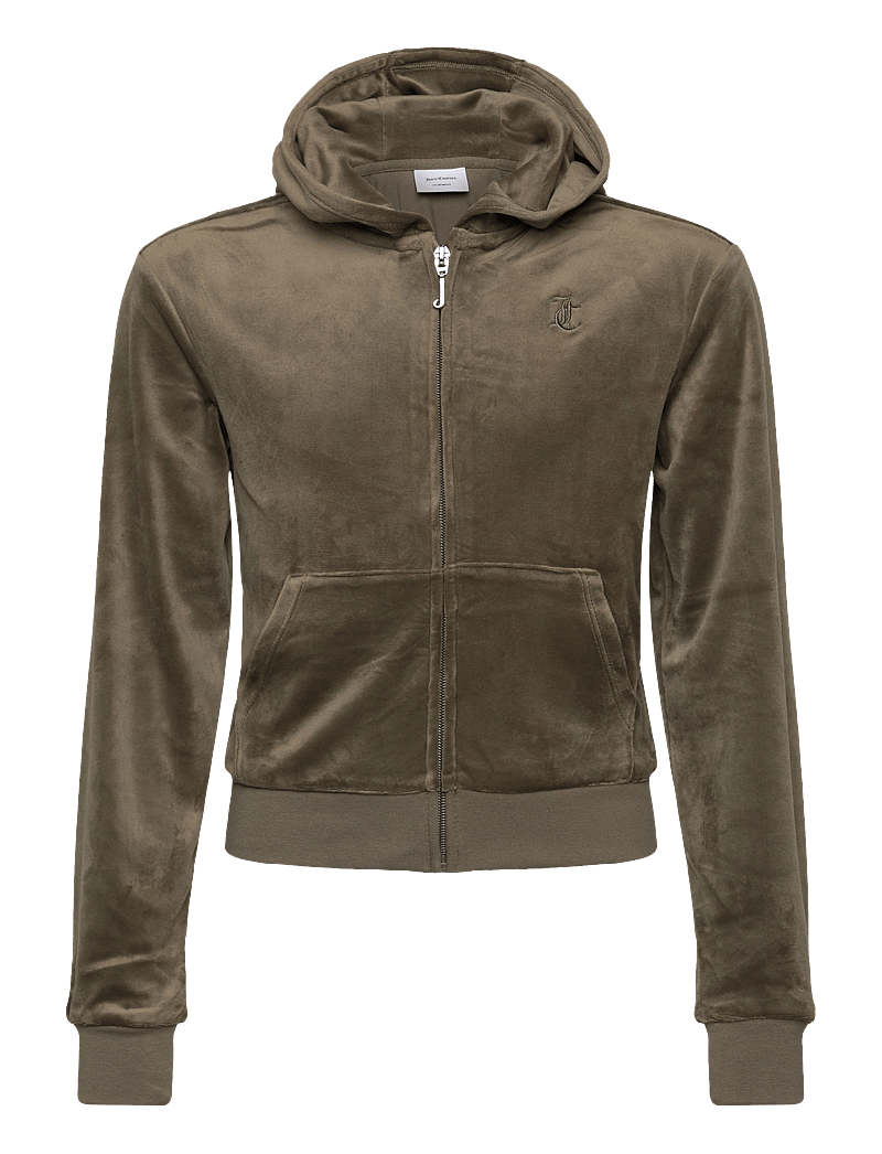 Juicy Couture - Tonal Zip Through Hoodie - kapuutsiga dressipluusid - tea leaf - 0