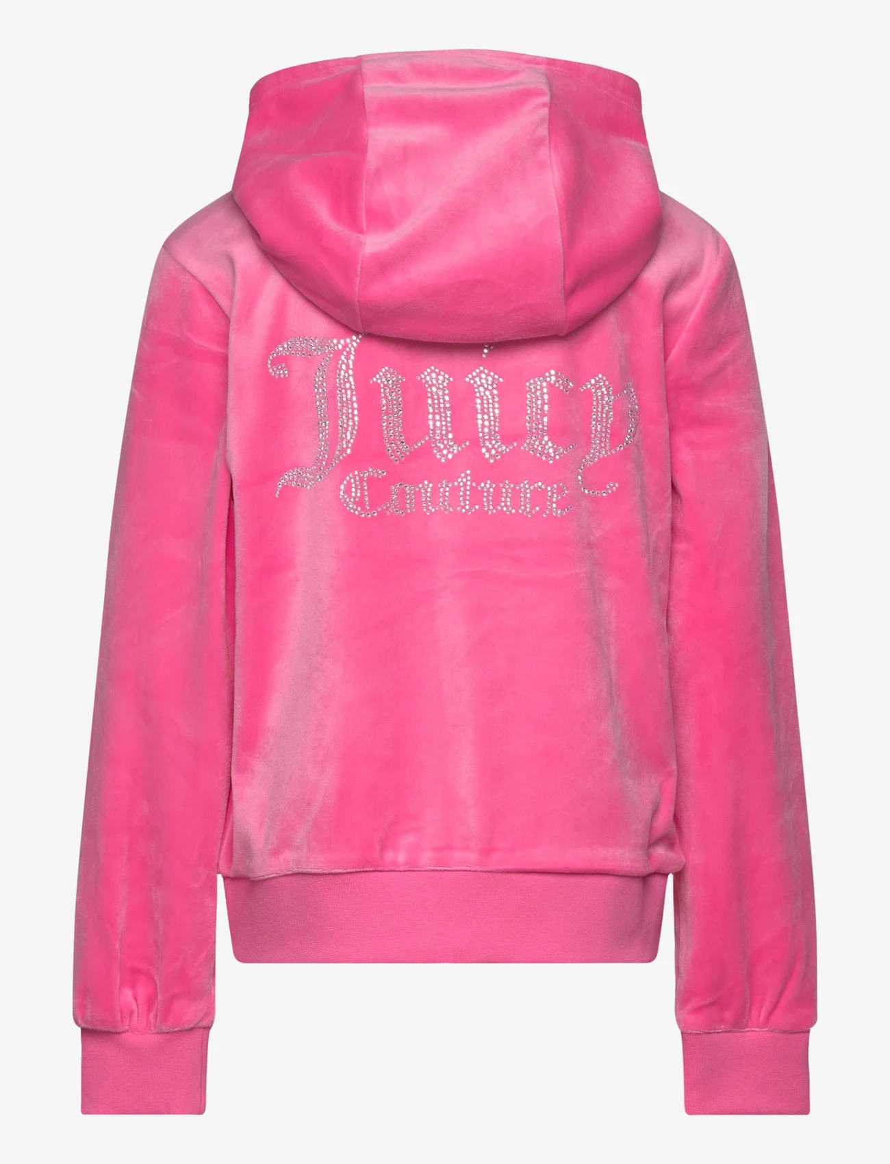 Juicy Couture - Diamante Zip Through Hoodie - huvtröjor - hot pink - 1