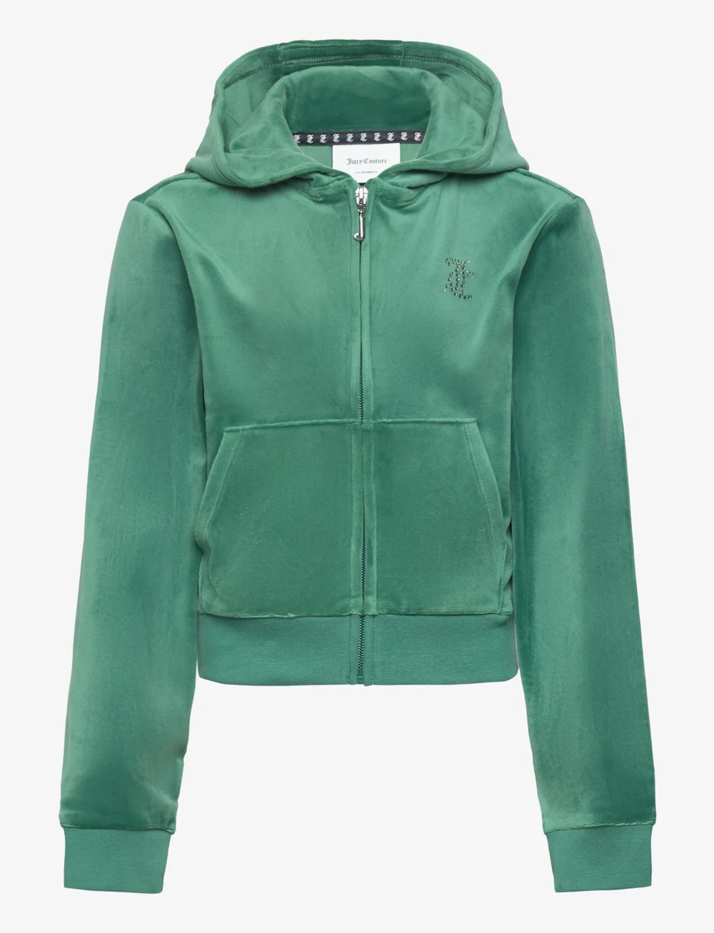 Juicy Couture - Diamante Zip Through Hoodie - hættetrøjer - posy green - 0