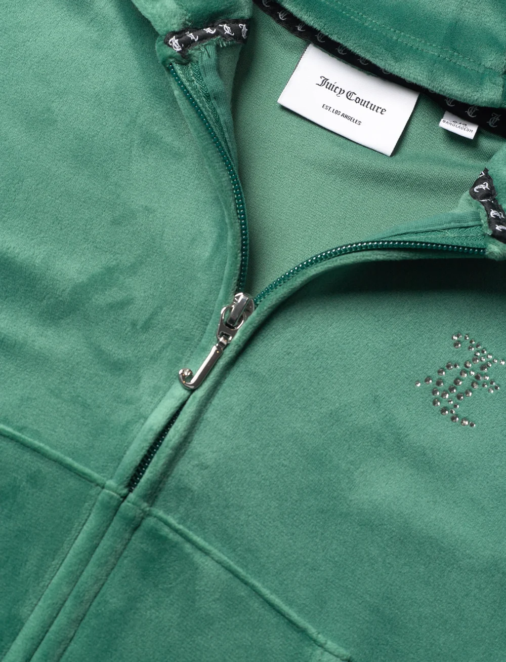 Juicy Couture - Diamante Zip Through Hoodie - hættetrøjer - posy green - 2