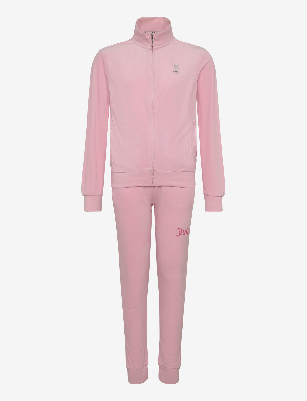 Juicy Couture - Diamante Zip Thru & Slim Jogger Set - joggingsæt - almond blossom - 0