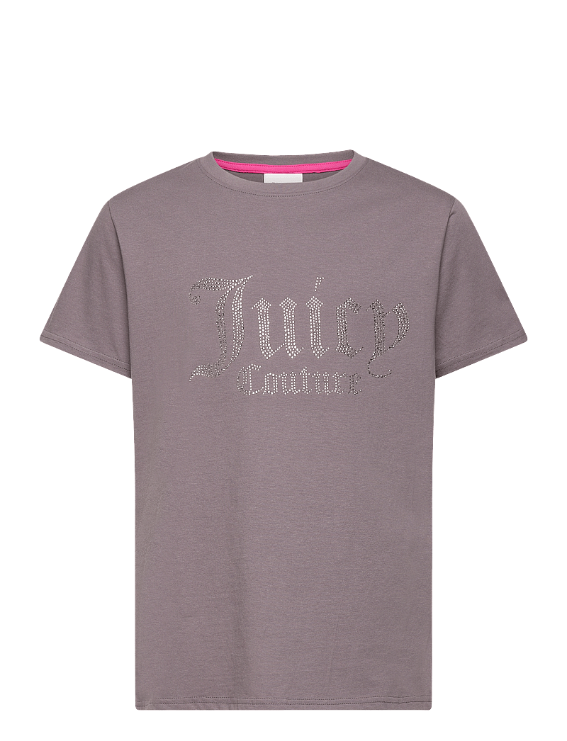 Juicy Couture - Diamante Fitted Tee - kortærmede t-shirts - rabbit - 0