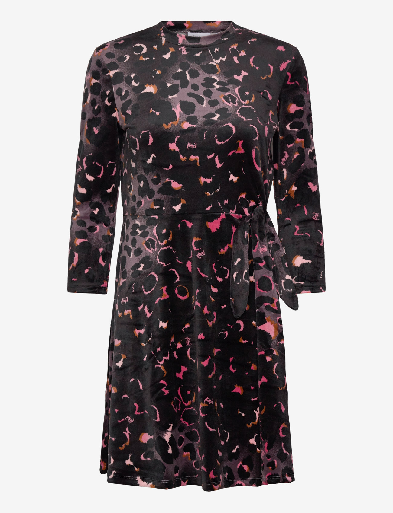 Juicy Couture - Juicy Leopard Print Velour Dress - kurze kleider - black - 0