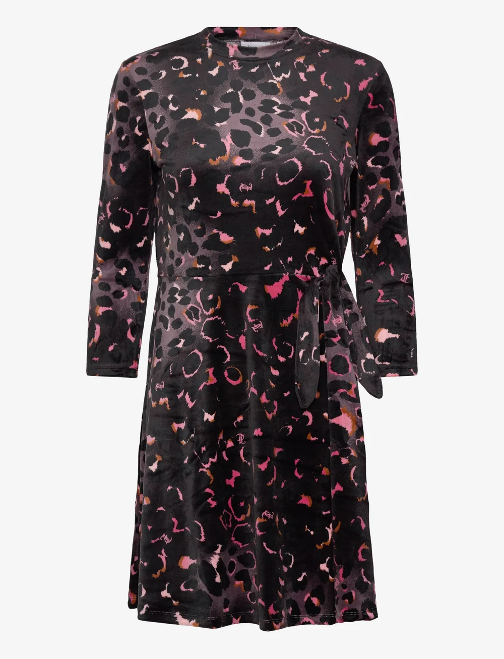 Juicy Couture - Juicy Leopard Print Velour Dress - kurze kleider - black - 0