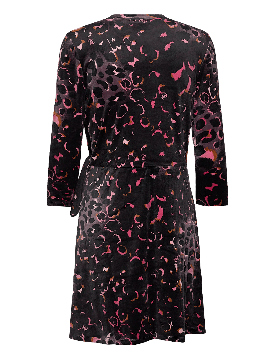 Juicy Couture - Juicy Leopard Print Velour Dress - kurze kleider - black - 1