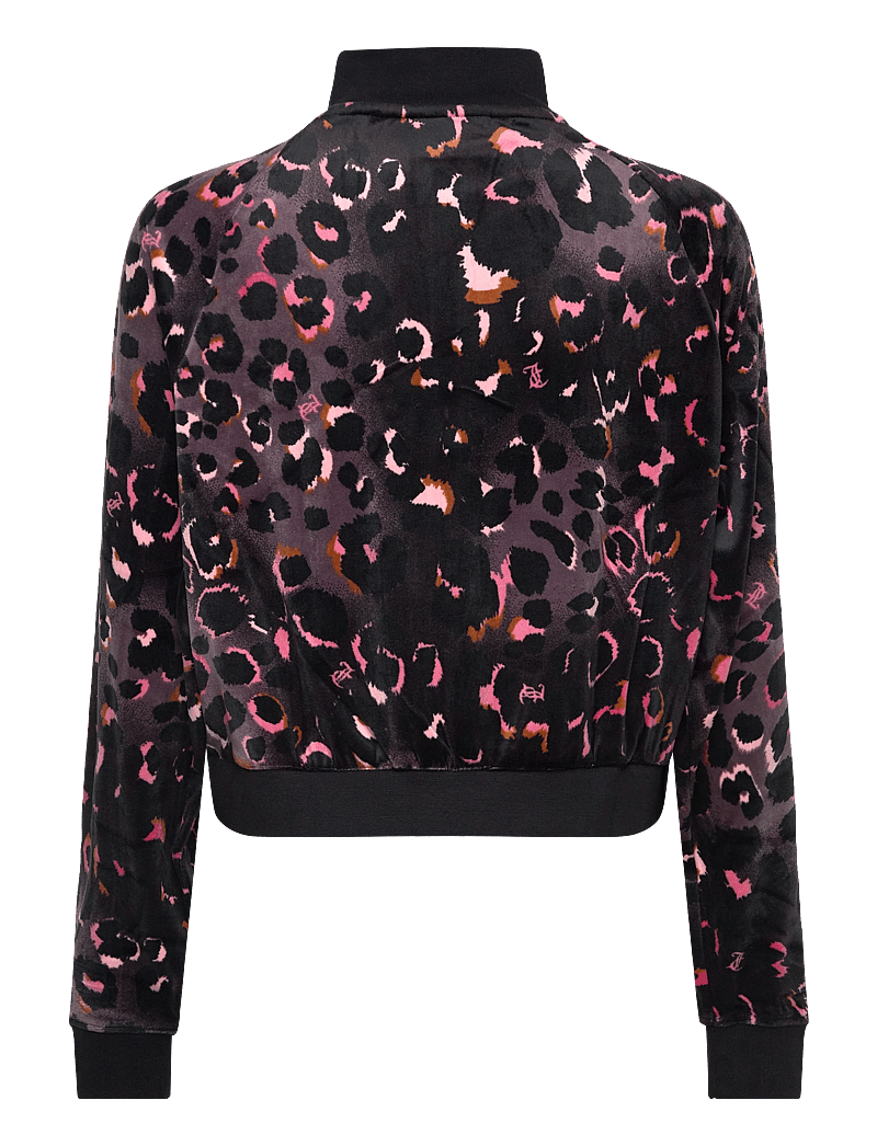 Juicy Couture - Velour Leopard Print Zip Thru - dressipluusid - black - 1