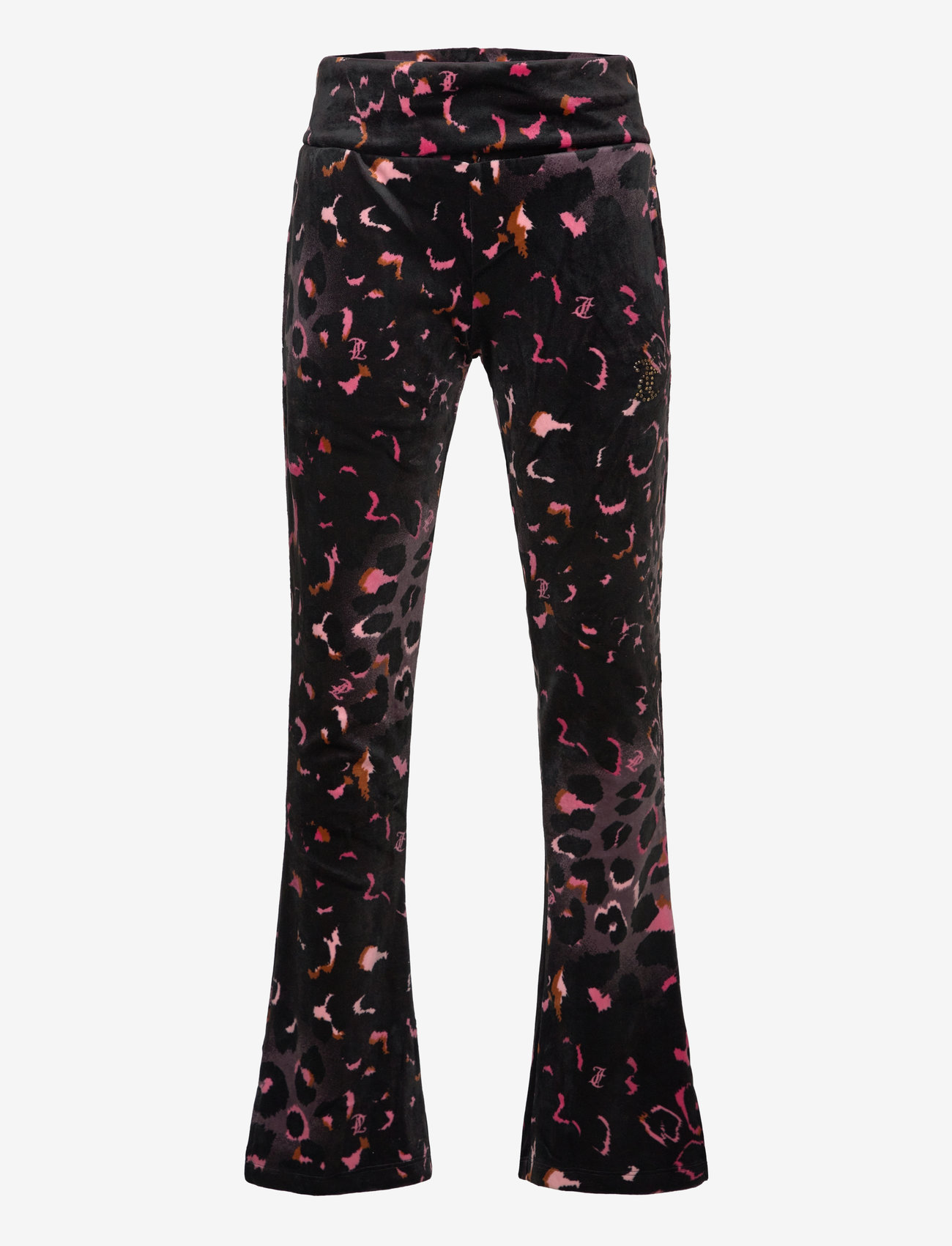 Juicy Couture - Velour Leopard Print Deep Waistband Jogger - trousers - black - 0