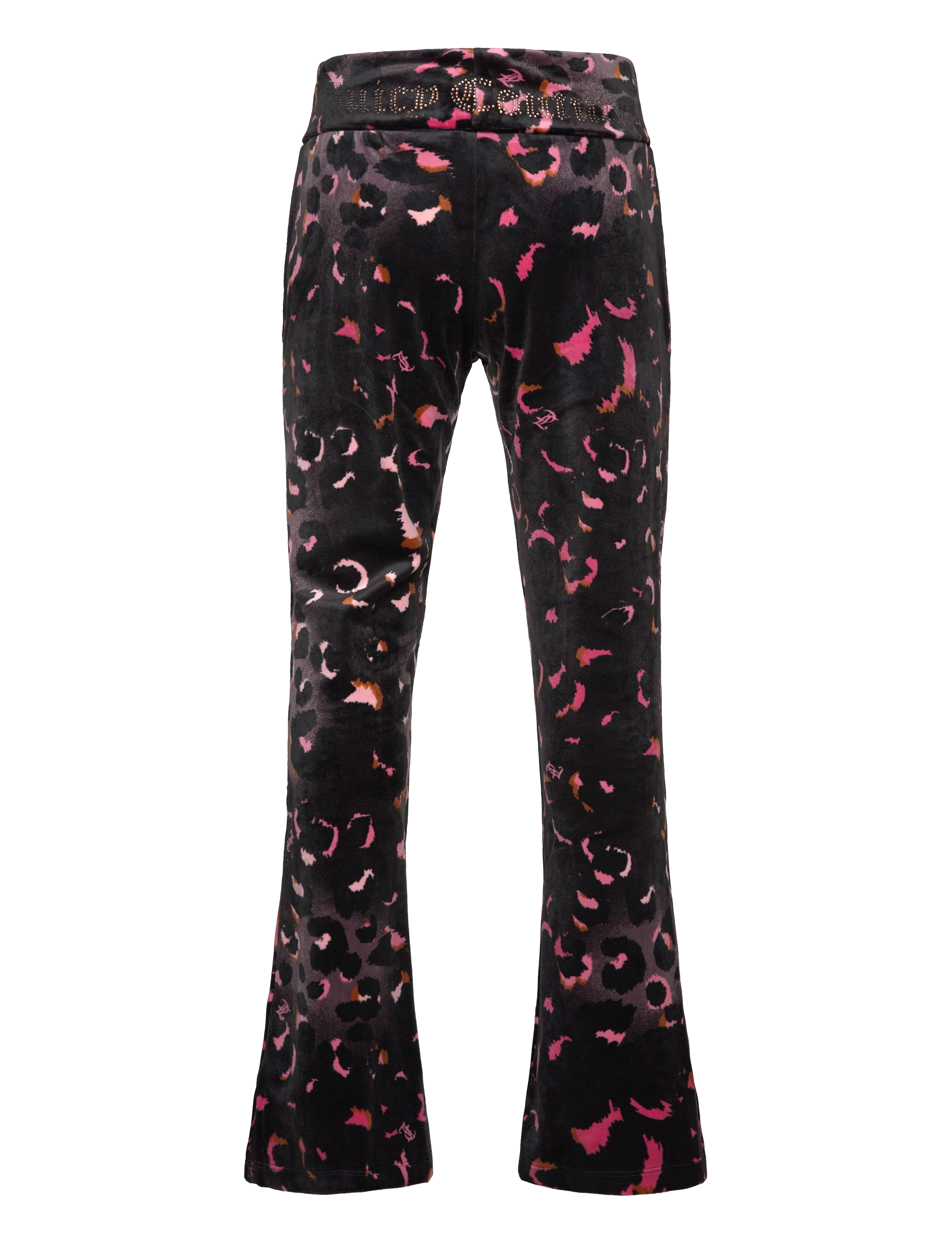 Juicy Couture - Velour Leopard Print Deep Waistband Jogger - pantalons - black - 1