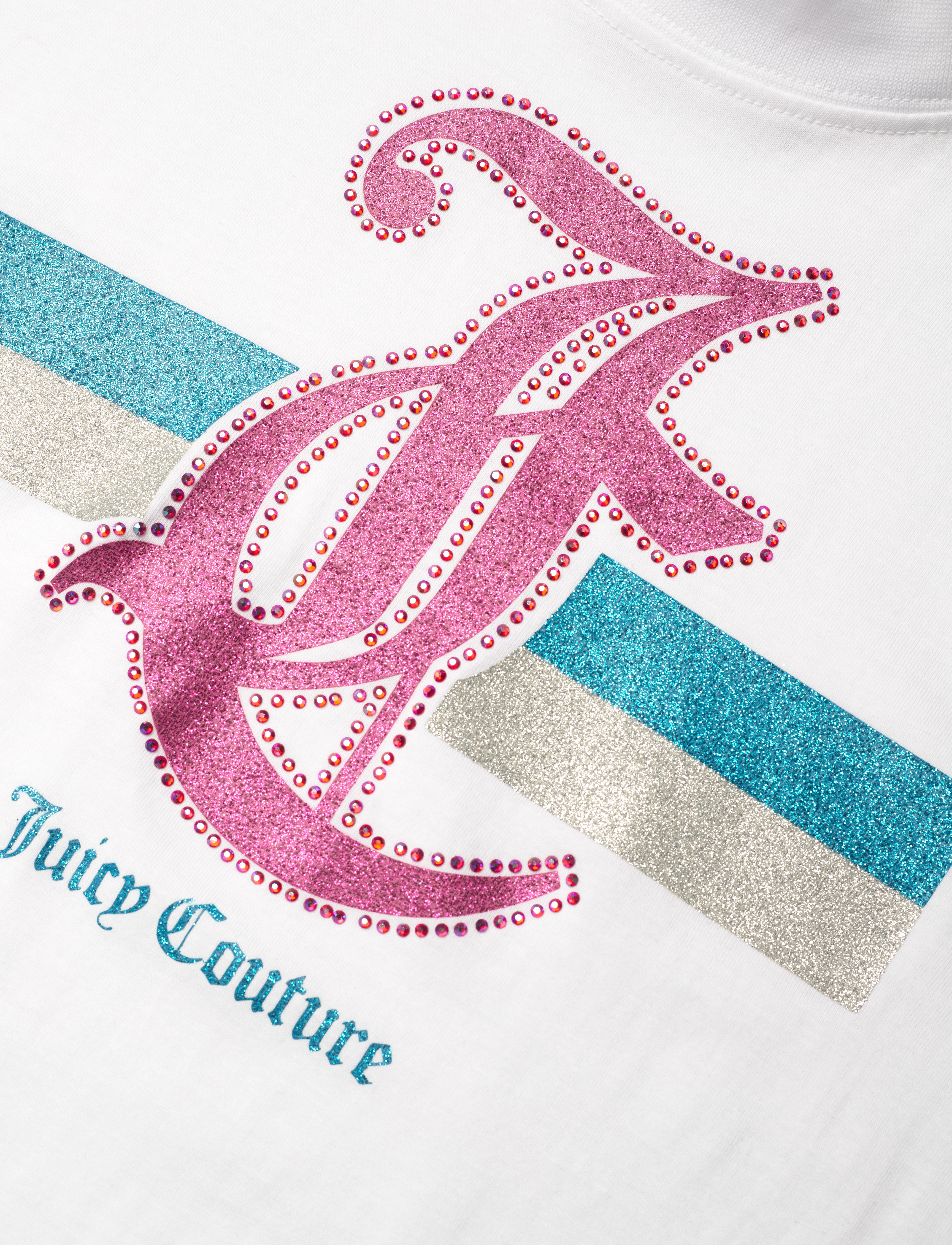 Juicy Couture - Glitter Stripe Boxy Tee - bright white - 2