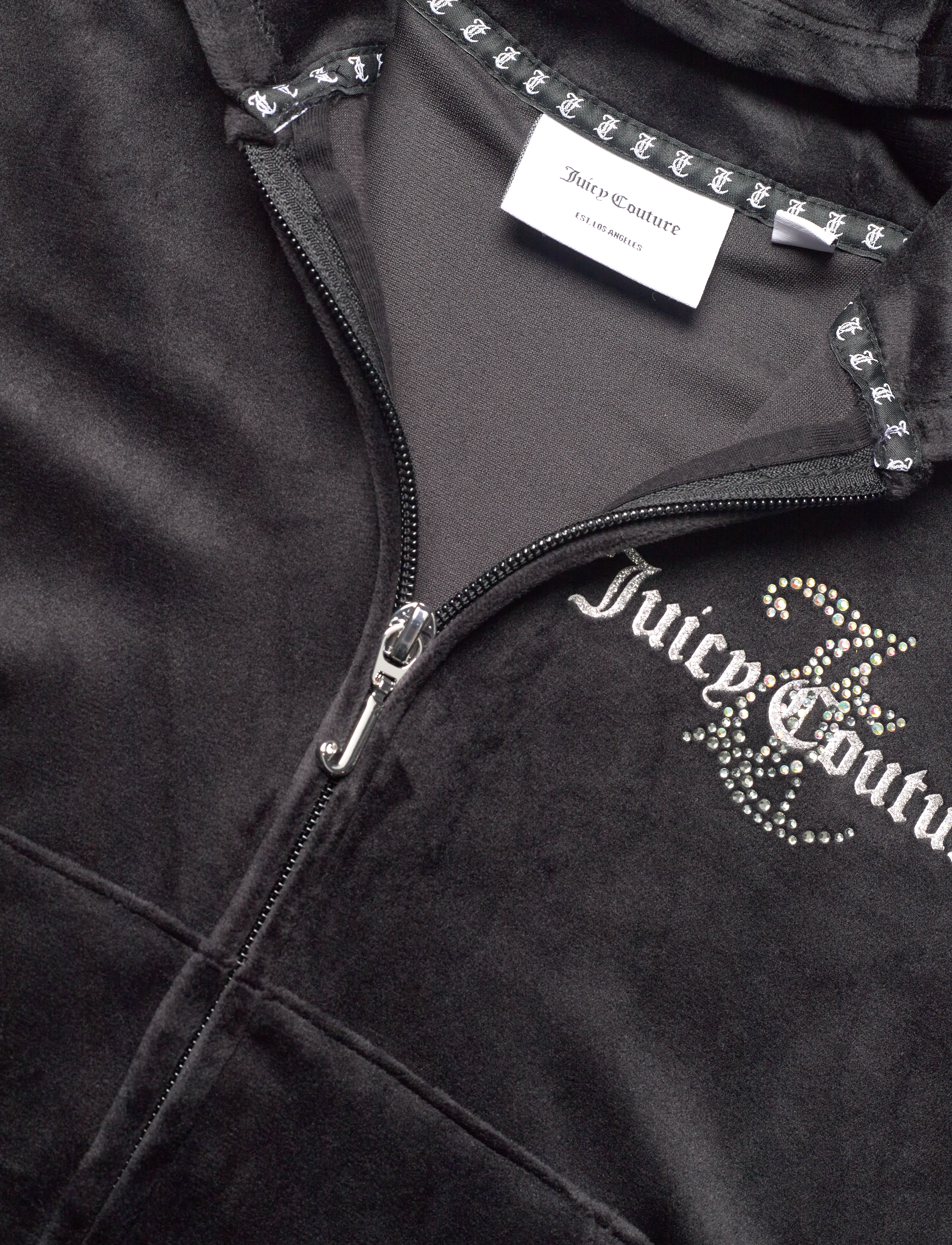 Juicy Couture - Diamante Hood & Slim Jogger Set - jet black - 5