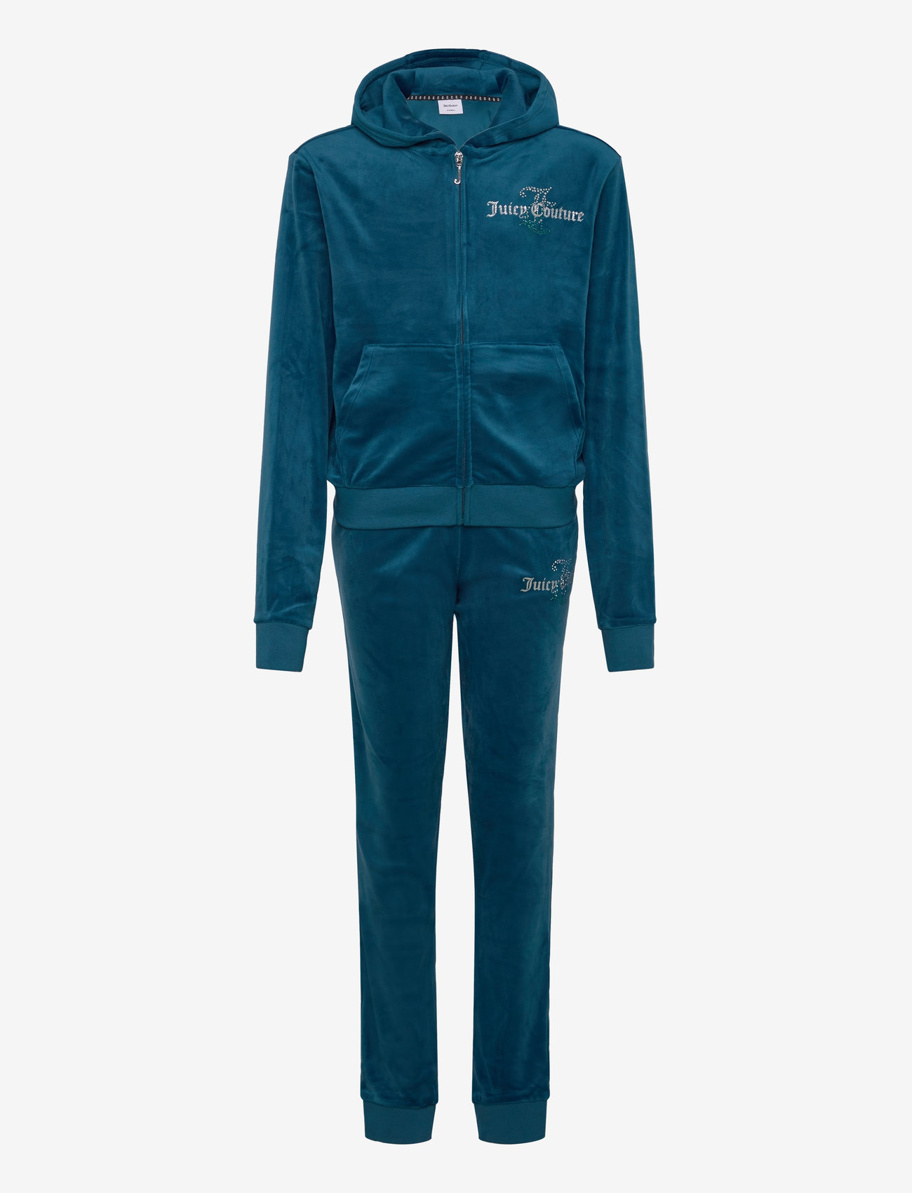 Juicy Couture - Diamante Hood & Slim Jogger Set - joggingsæt - lyons blue - 0
