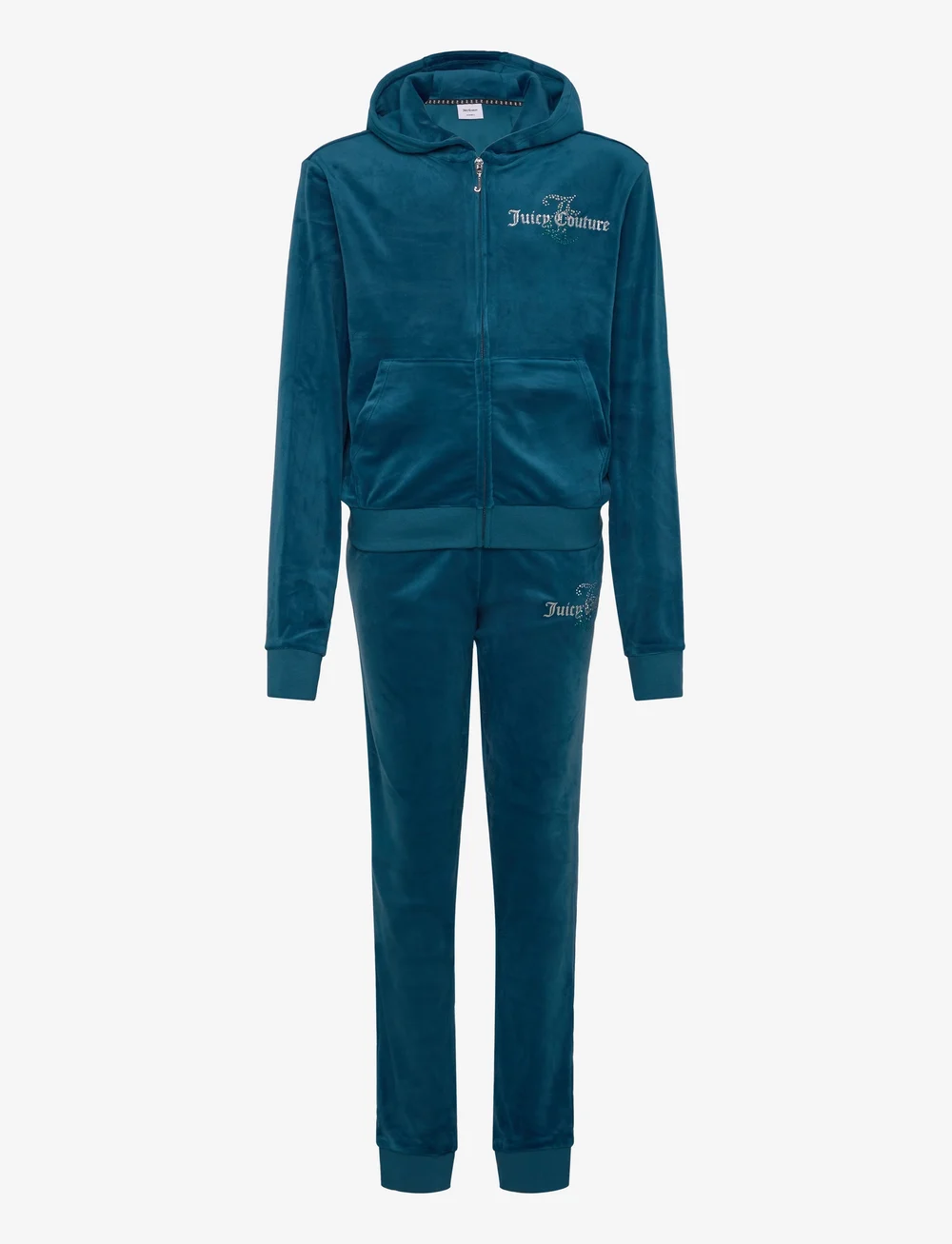 Juicy Couture - Diamante Hood & Slim Jogger Set - joggingsæt - lyons blue - 0